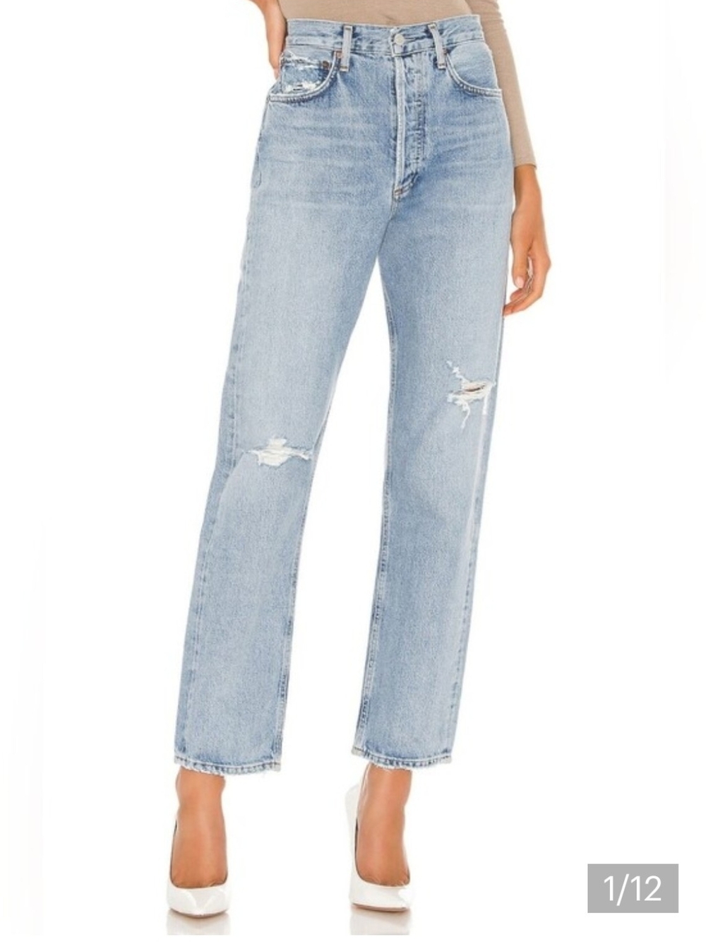 AGOLDE 90s Mid Rise Loose Fit Jeans Captured Distressed Size 27